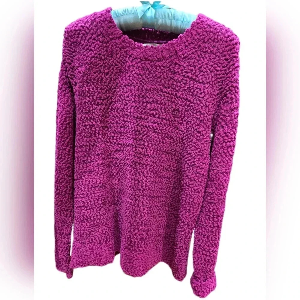 Style & Co, Size Petite XL, Purple Teddy Boucle Chenille Sweater - Picture 3 of 13
